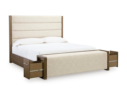 Marxmore Brown Upholstered Storage Bed - WCC Furniture & Mattress Center Lafayette & Lake Charles