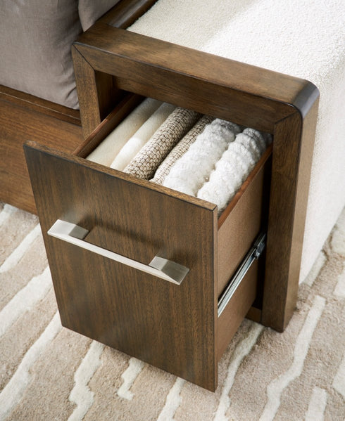 Marxmore Brown Upholstered Storage Bed - WCC Furniture & Mattress Center Lafayette & Lake Charles
