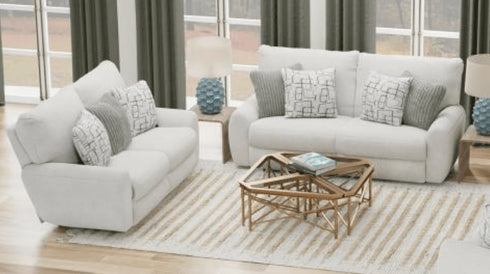 Maxwell Cream Power Reclining Sofa & Loveseat - WCC Furniture & Mattress Center Lafayette & Lake Charles