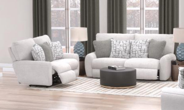 Maxwell Cream Power Reclining Sofa & Loveseat