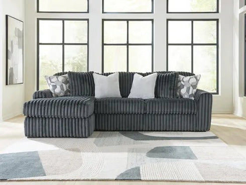 Midnight Madness Gunmetal LAF Sofa Chaise - WCC Furniture & Mattress Center Lafayette & Lake Charles