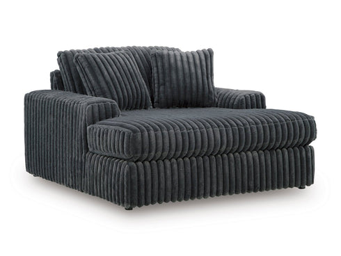 Midnight Madness Gunmetal Oversized Chaise Chair - WCC Furniture & Mattress Center Lafayette & Lake Charles