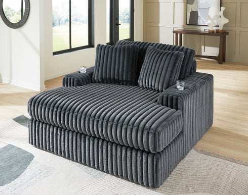 Midnight Madness Gunmetal Oversized Chaise Chair - WCC Furniture & Mattress Center Lafayette & Lake Charles