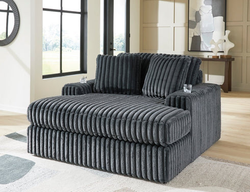 Midnight Madness Gunmetal Oversized Chaise Chair - WCC Furniture & Mattress Center Lafayette & Lake Charles