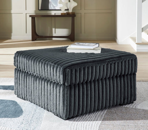 Midnight Madness Gunmetal Oversized Ottoman - WCC Furniture & Mattress Center Lafayette & Lake Charles
