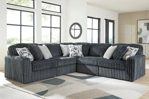 Midnight Madness L shaped Gunmetal Sectional - WCC Furniture & Mattress Center Lafayette & Lake Charles
