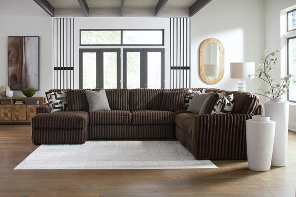Midnight Madness LAF Chaise U Shaped Chocolate Sectional - WCC Furniture & Mattress Center Lafayette & Lake Charles
