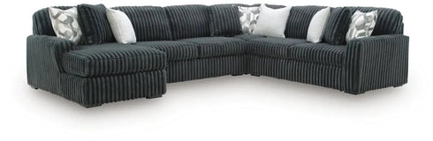 Midnight Madness LAF Chaise U Shaped Gunmetal Sectional - WCC Furniture & Mattress Center Lafayette & Lake Charles