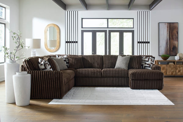 Midnight Madness RAF Chaise U Shaped Chocolate Sectional - WCC Furniture & Mattress Center Lafayette & Lake Charles