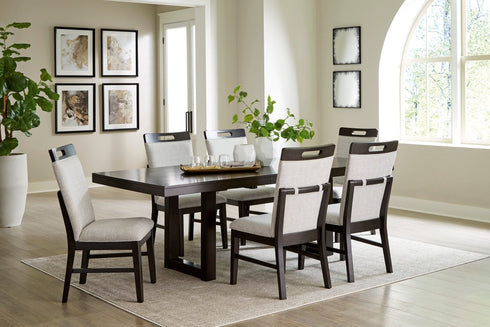 Neymorton Dark Grayish Brown 7 Piece Dining Set - WCC Furniture & Mattress Center Lafayette & Lake Charles