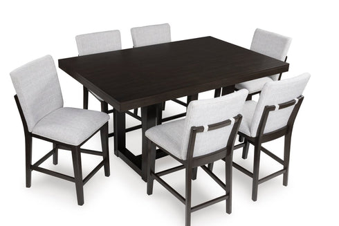 Neymorton Dark Grayish Brown 7 Piece Dining Set - WCC Furniture & Mattress Center Lafayette & Lake Charles