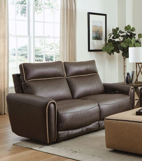 Nico Walnut Power Reclining Loveseat - WCC Furniture & Mattress Center Lafayette & Lake Charles