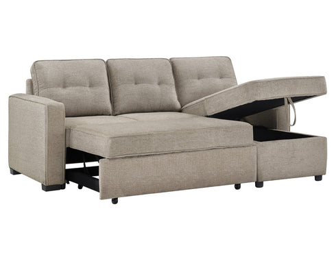 Noah Flippable Convertible Storage Tan Sofa Sleeper - WCC Furniture & Mattress Center Lafayette & Lake Charles