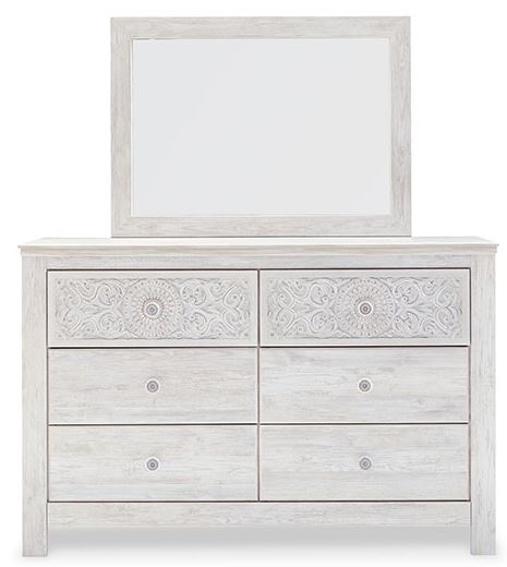 Paxberry Whitewash Dresser & Mirror - WCC Furniture & Mattress Center Lafayette & Lake Charles