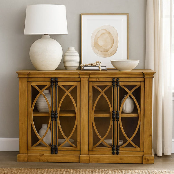 Pescara 4 Door Wheat Console - WCC Furniture & Mattress Center Lafayette & Lake Charles