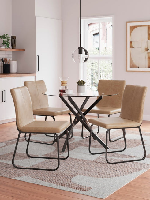 Pharwynn Black/Toast 5 Piece Dining Set - WCC Furniture & Mattress Center Lafayette & Lake Charles