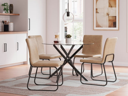 Pharwynn Black/Toast 5 Piece Dining Set - WCC Furniture & Mattress Center Lafayette & Lake Charles