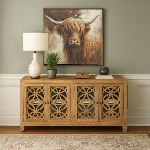 Phoenix Cream 4 Door Cabinet - WCC Furniture & Mattress Center Lafayette & Lake Charles