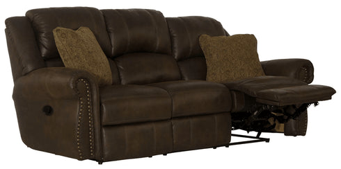 Pickett Walnut Reclining Sofa - WCC Furniture & Mattress Center Lafayette & Lake Charles