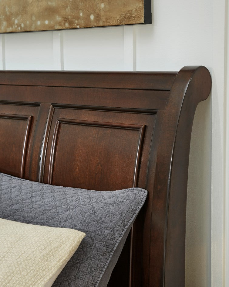 Porter Rustic Brown Queen Platform Storage Bed