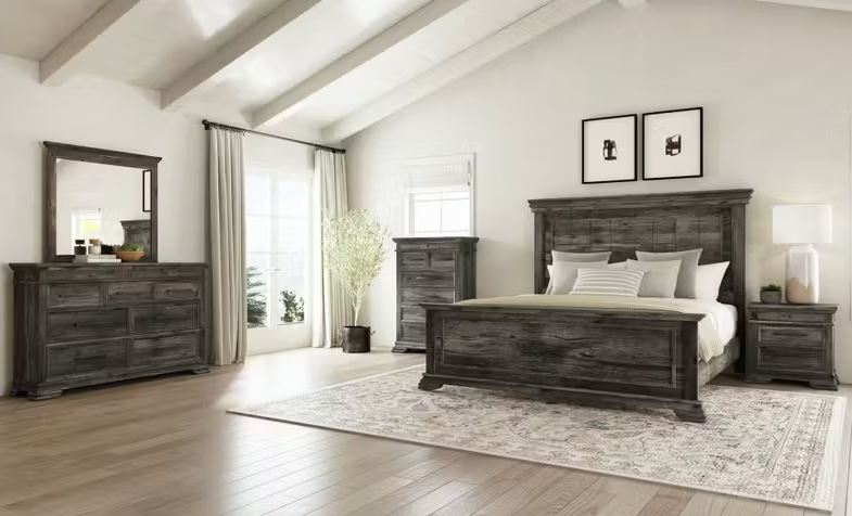 Park Ridge Charcoal King Bed, Dresser & Mirror