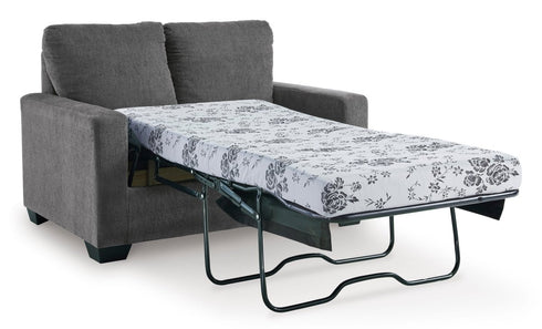Rannis Pewter Twin Loveseat Sleeper - WCC Furniture & Mattress Center Lafayette & Lake Charles