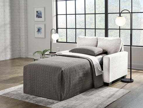 Rannis Snow Twin Loveseat Sleeper - WCC Furniture & Mattress Center Lafayette & Lake Charles