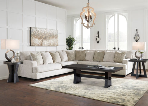 Rawcliffe Parchment 3 Piece Sectional - WCC Furniture & Mattress Center Lafayette & Lake Charles