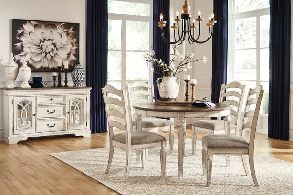 Realyn Chipped White 5 Piece Dining Set - WCC Furniture & Mattress Center Lafayette & Lake Charles