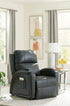 Reliever Gunmetal Power Lay Flat Recliner with Massage and Zero G Recline - WCC Furniture & Mattress Center Lafayette & Lake Charles
