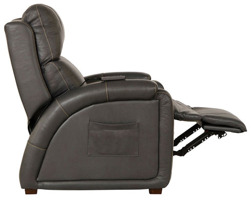 Reliever Gunmetal Power Lay Flat Recliner with Massage and Zero G Recline - WCC Furniture & Mattress Center Lafayette & Lake Charles