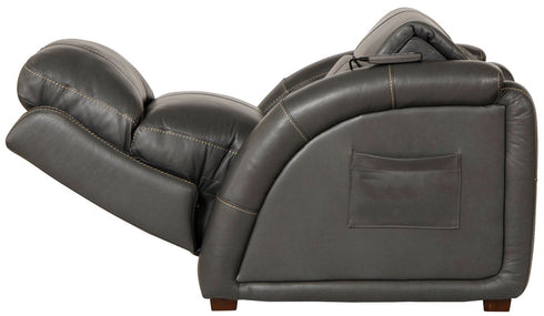 Reliever Gunmetal Power Lay Flat Recliner with Massage and Zero G Recline - WCC Furniture & Mattress Center Lafayette & Lake Charles