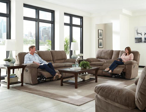 Reyes Portabella Reclining Loveseat with Console - WCC Furniture & Mattress Center Lafayette & Lake Charles