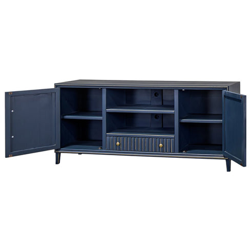 Riley 75" Golden Deep Blue TV Stand Console - WCC Furniture & Mattress Center Lafayette & Lake Charles