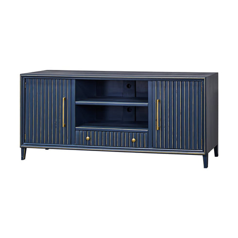 Riley 75" Golden Deep Blue TV Stand Console - WCC Furniture & Mattress Center Lafayette & Lake Charles
