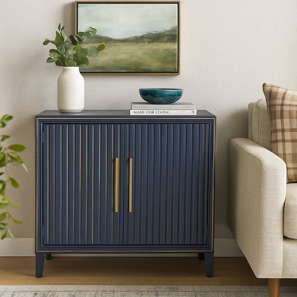 Riley Golden Deep Blue Small Console - WCC Furniture & Mattress Center Lafayette & Lake Charles