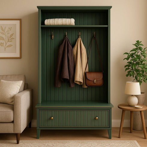 Riley Golden Green Hall Tree - WCC Furniture & Mattress Center Lafayette & Lake Charles
