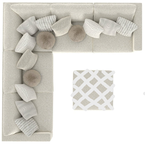 Ritzy Bone L-Shape Sectional - WCC Furniture & Mattress Center Lafayette & Lake Charles
