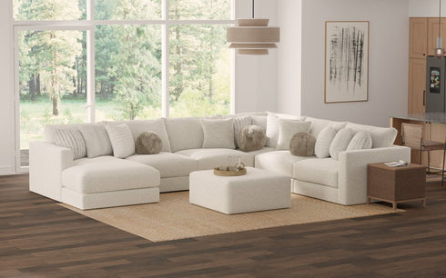 Ritzy Bone U - Shape Sectional w/ LAF Chaise - WCC Furniture & Mattress Center Lafayette & Lake Charles