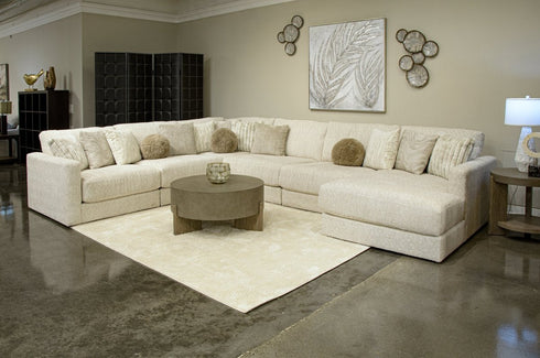 Ritzy Bone U - Shape Sectional w/ RAF Chaise - WCC Furniture & Mattress Center Lafayette & Lake Charles