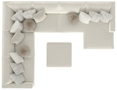 Ritzy Bone U - Shape Sectional w/ RAF Chaise - WCC Furniture & Mattress Center Lafayette & Lake Charles