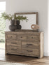 Rusticott Brown Poster Bed, Dresser & Mirror - WCC Furniture & Mattress Center Lafayette & Lake Charles