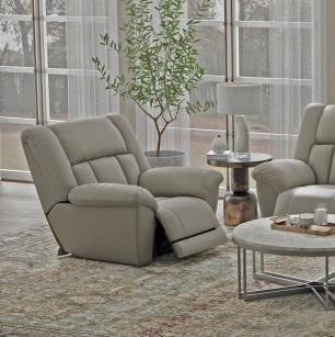 Sentinel Smoke Lay Flat Rocker Recliner - WCC Furniture & Mattress Center Lafayette & Lake Charles