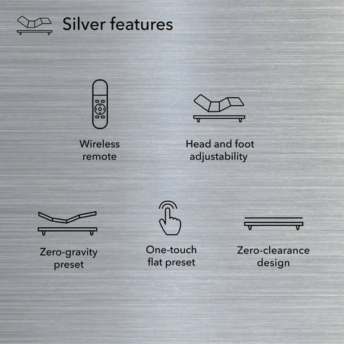 Serta Baselogic Silver Adjustable Base - WCC Furniture & Mattress Center Lafayette & Lake Charles