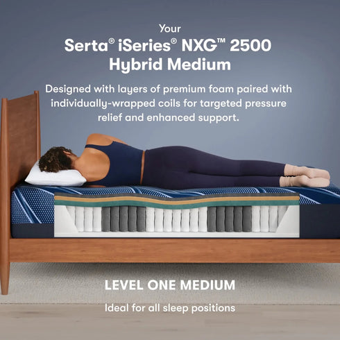Serta iSeries NXG Mattress 2500 Hybrid Medium - WCC Furniture & Mattress Center Lafayette & Lake Charles