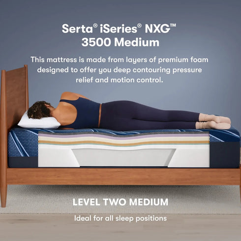 Serta iSeries NXG Mattress 3500 All Foam Medium - WCC Furniture & Mattress Center Lafayette & Lake Charles