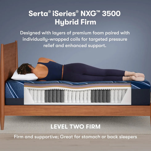 Serta iSeries NXG Mattress 3500 Hybrid Firm - WCC Furniture & Mattress Center Lafayette & Lake Charles