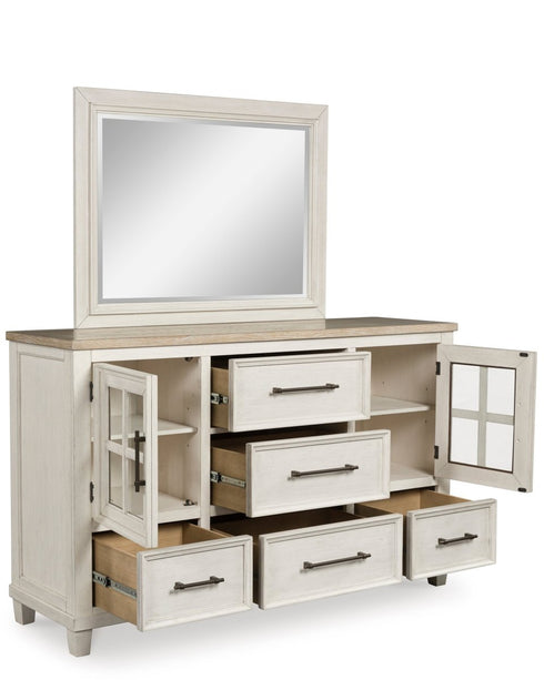 Shaybrock Two Tone Dresser & Mirror - WCC Furniture & Mattress Center Lafayette & Lake Charles