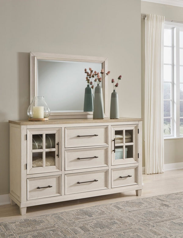 Shaybrock Two Tone Dresser & Mirror - WCC Furniture & Mattress Center Lafayette & Lake Charles