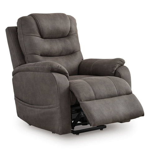 Snowfield Gunmetal Power Lift Recliner - WCC Furniture & Mattress Center Lafayette & Lake Charles